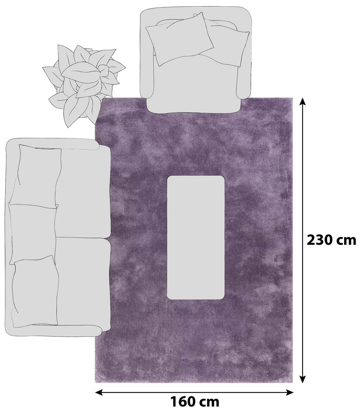 Hochflorteppich Relaxx Lila 160x230 cm - Lila, Basics, Textil (160/230cm) - Esprit