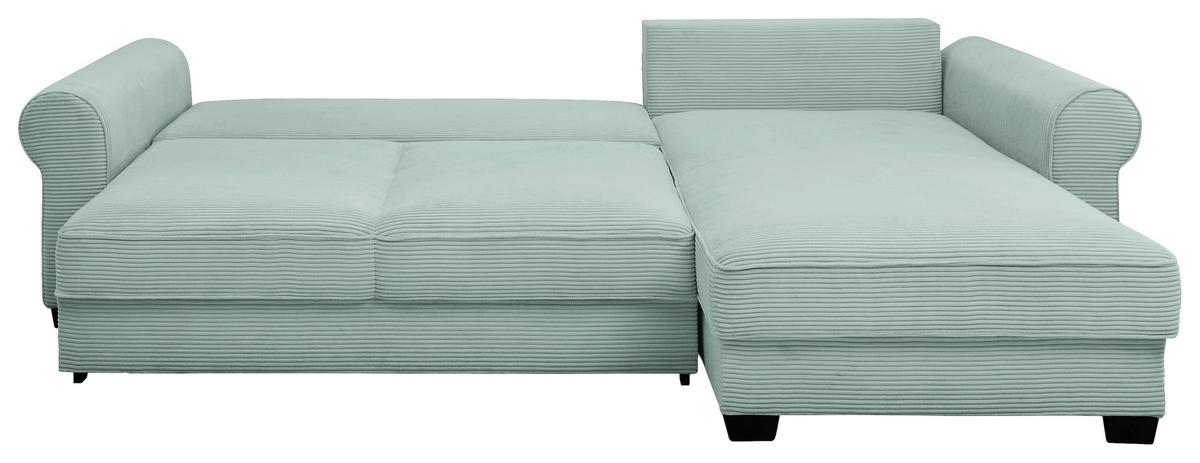 Ecksofa Maureen Salbeigrün S: 318x197 Cm - Salbeigrün/Schwarz, KONVENTIONELL, Textil (318/197cm) - MID.YOU