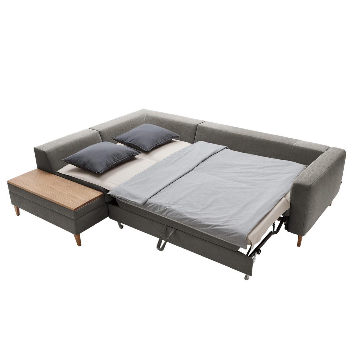 Ecksofa Alika, D. Grau S: 204x260 cm - Dunkelgrau/Eschefarben, MODERN, Textil (204/260cm) - Trendmanufaktur