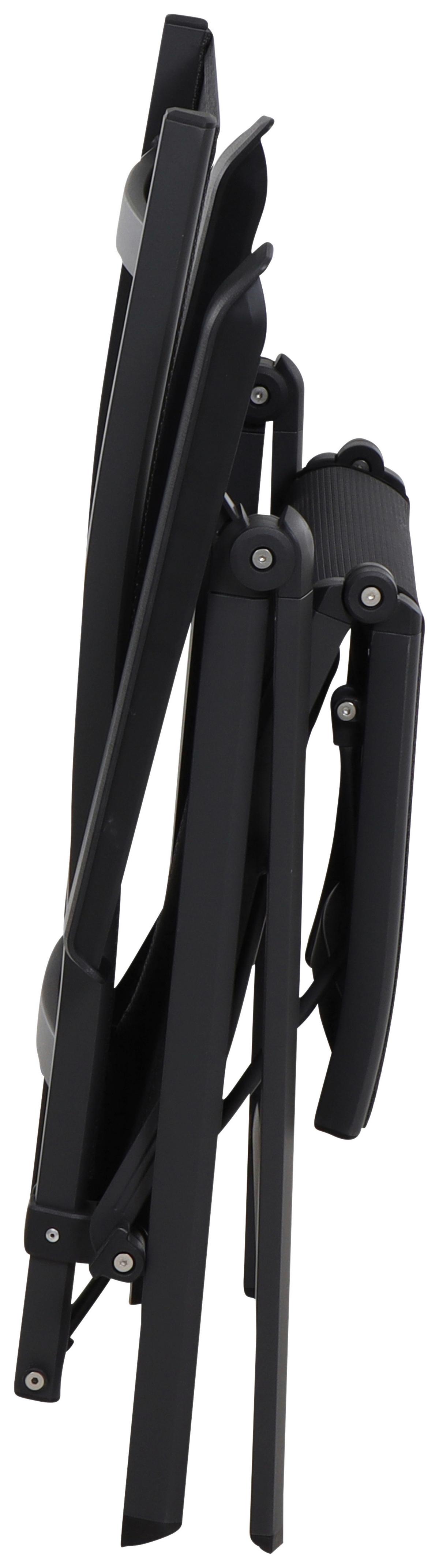 Gartensessel Klappbar Tesoro Metall/textil - Anthrazit/Schwarz, KONVENTIONELL, Kunststoff/Textil (61/111/72cm) - Siena Garden