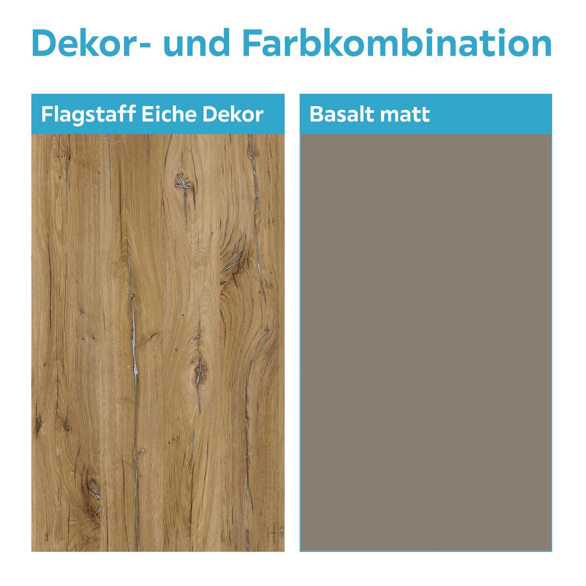 Vitrine Auris B: 60 cm Eiche/Basalt - Grau, MODERN, Glas/Holzwerkstoff (60/204,2/37,1cm) - Luca Bessoni