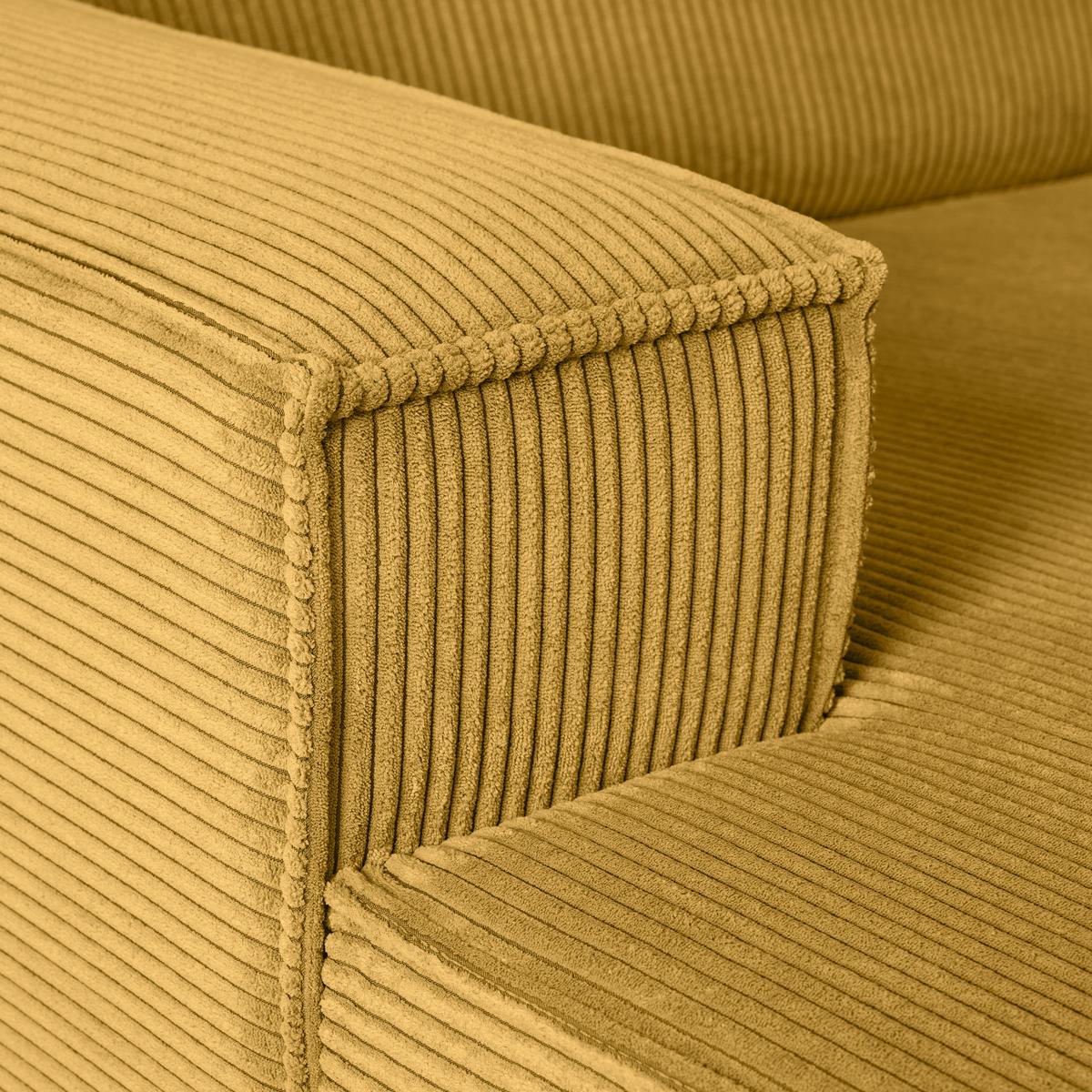 Rohová sedačka LOFT, ľavá, horčicovožltý menčester - horčicovožltá/čierna, Modern, textil/plast (172/75/265cm) - Mömax