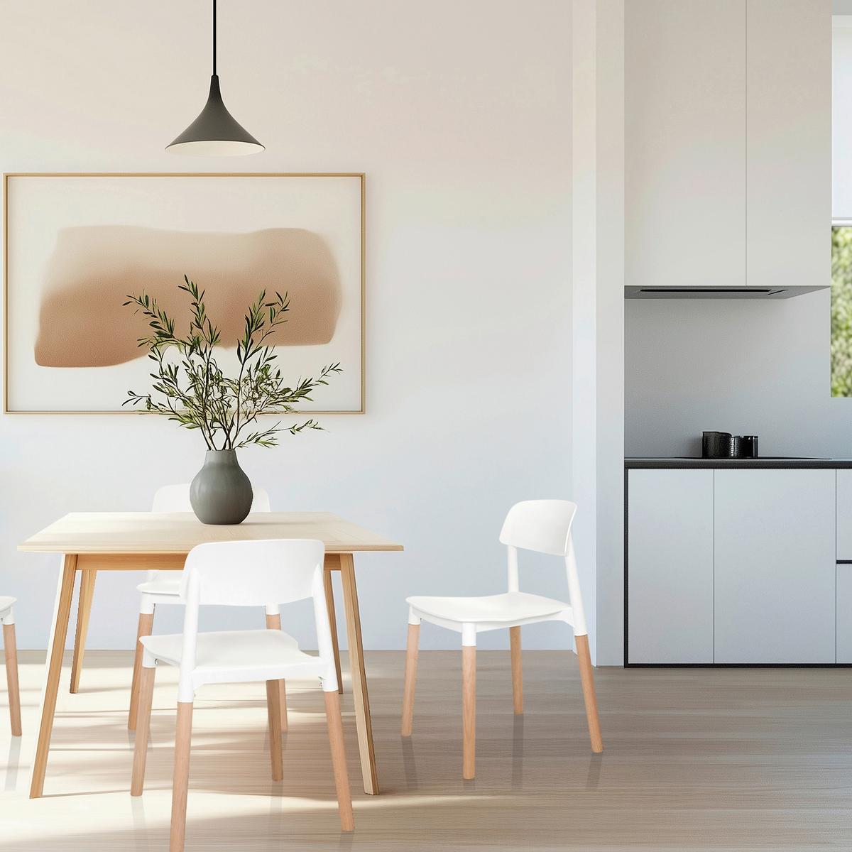 Vierfußstuhl Scandi E Weiß B: 49 Cm - Buchefarben/Weiß, MODERN, Holz/Kunststoff (49/77/49cm) - MID.YOU