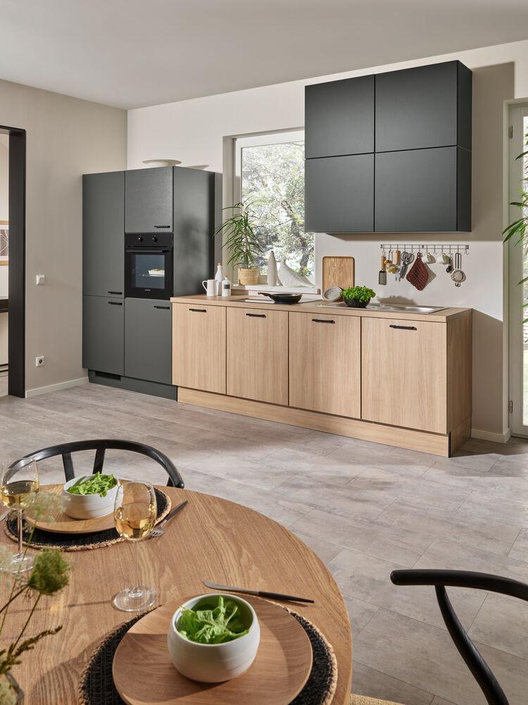 Küchenzeile Pn 80/100  Frei Planbar Klassisch - Holzwerkstoff - Pino