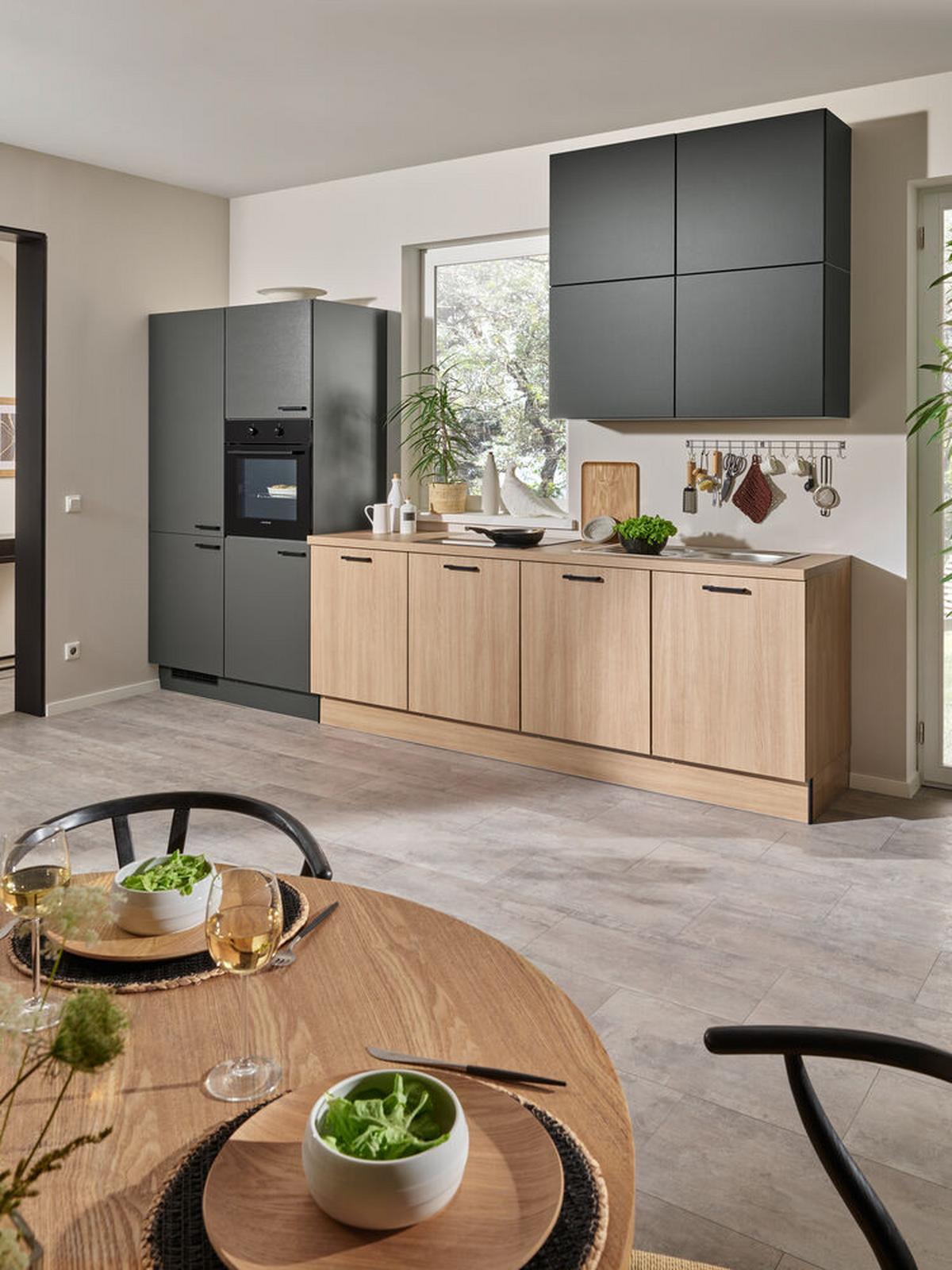 Küchenzeile Pn 80/100  Frei Planbar Klassisch - Holzwerkstoff - Pino