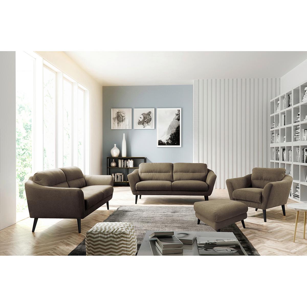 Hocker Tromso Braun B: 61 Cm - Schwarz/Braun, Design, Textil (61/49/65cm) - Livetastic