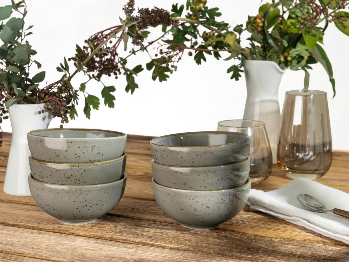 SADA MISEK NA OMÁČKU NATURE COLLECTION - šedá, Trend, keramika (11,5cm) - Creatable