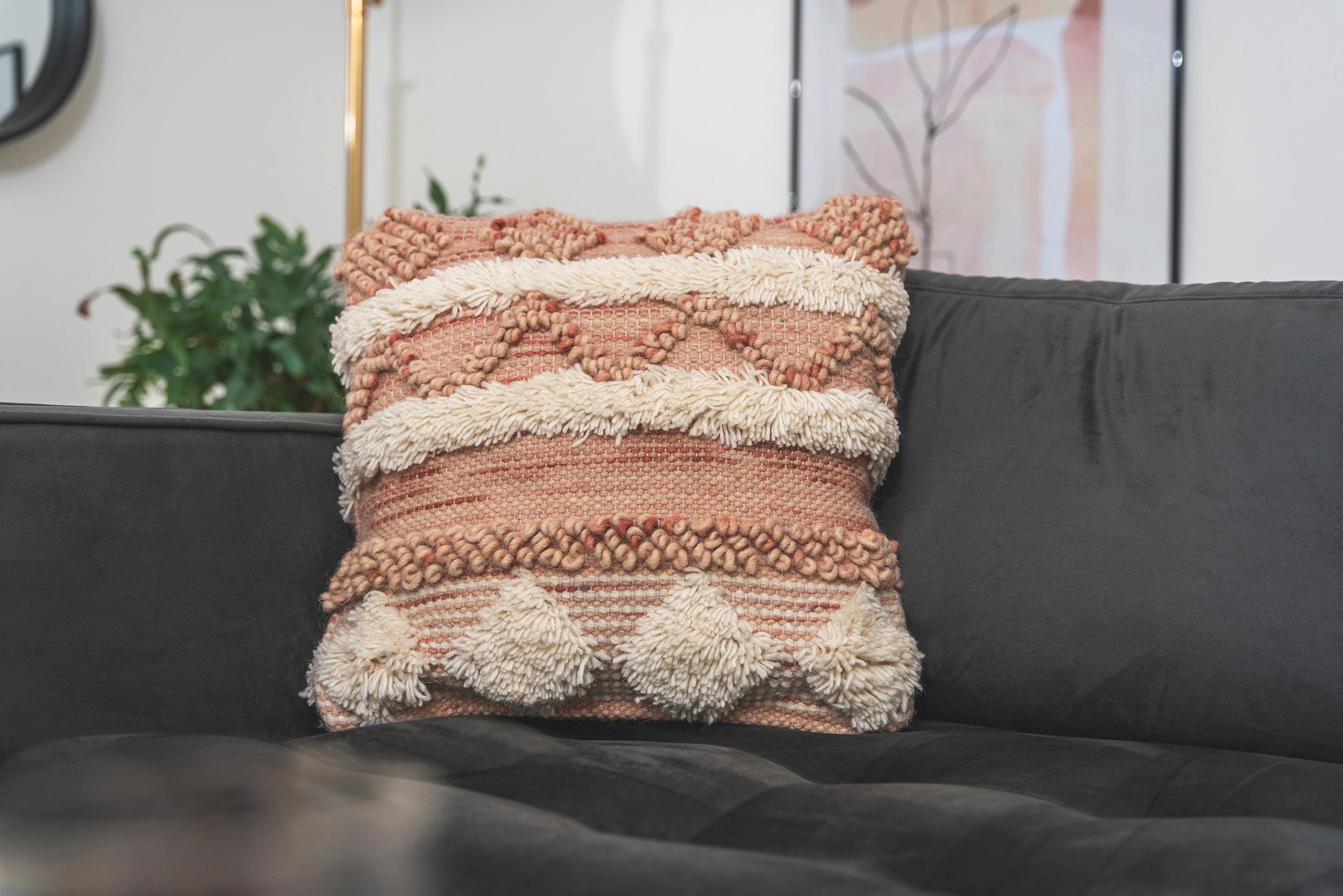 Zierkissen Bohist 225 Creme/rosa B: 45 Cm - Creme/Rosa, KONVENTIONELL, Textil (45/45/15cm)