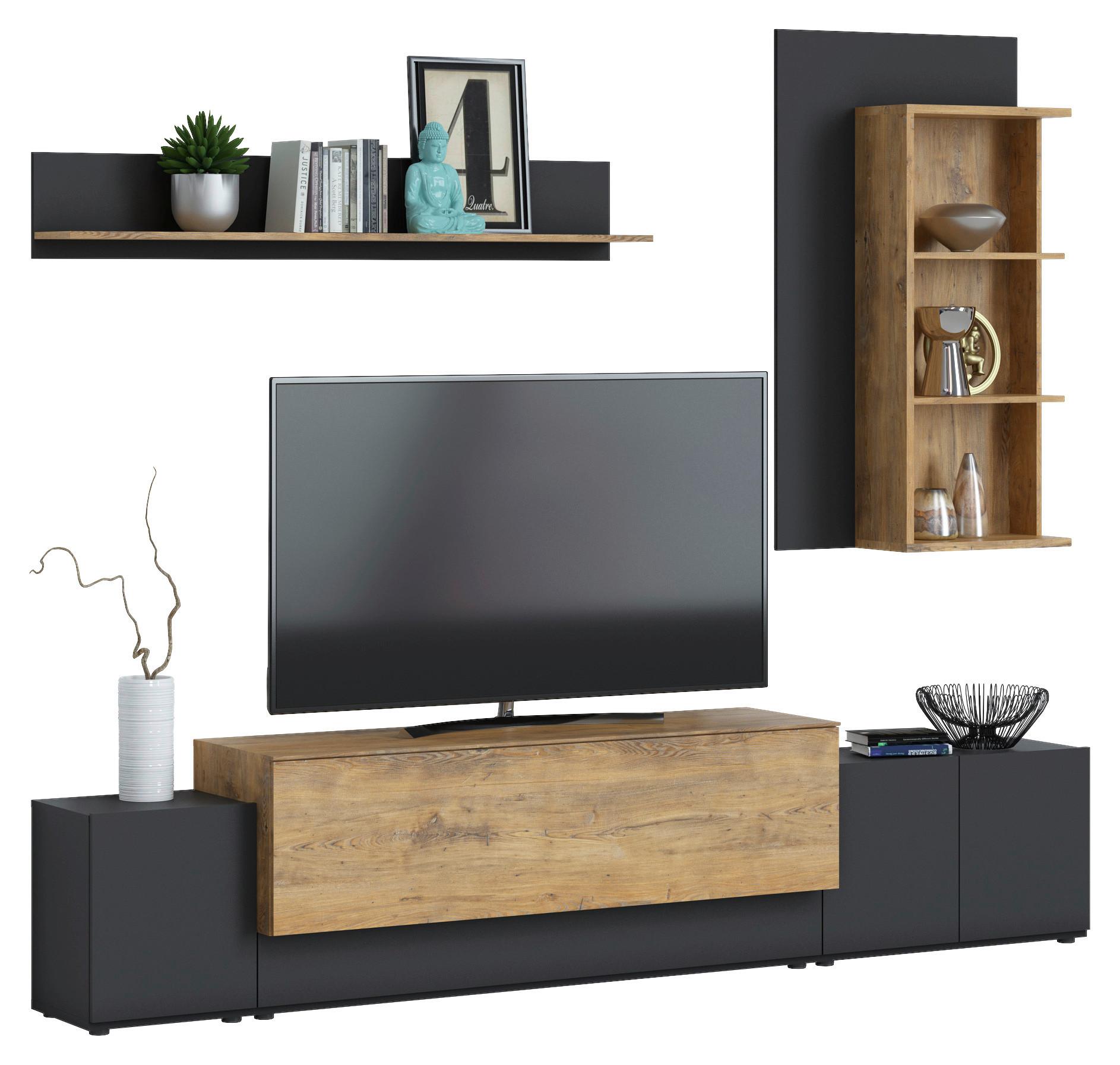 Nappali Szekrénysor Canora - Modern, faalapú anyag (270/220/42cm)