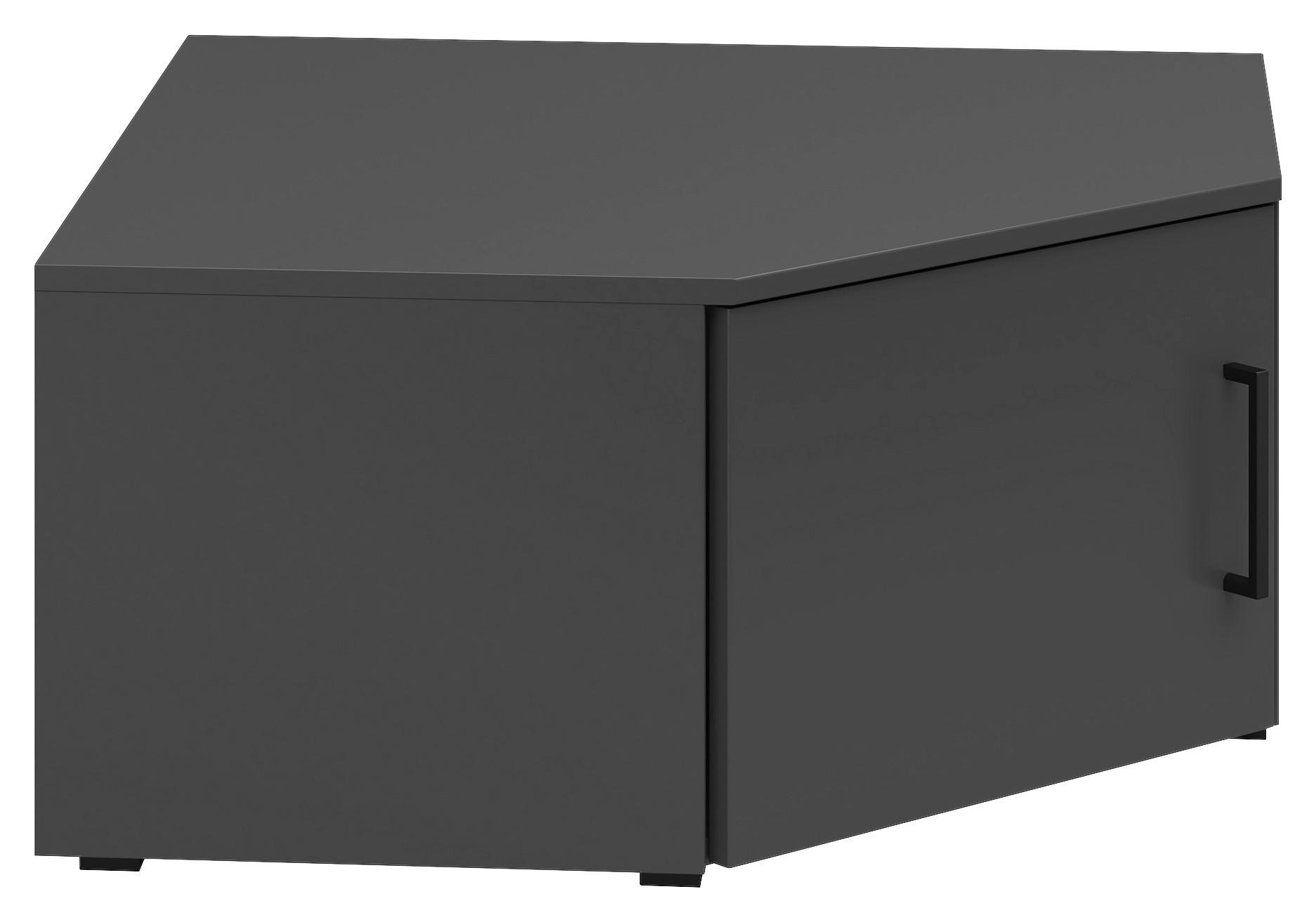 Nadstavec na skriňu CABINET š: 101 cm - čierna/grafitová, Modern, kompozitné drevo/plast (71,5/71,5cm)