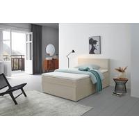 Boxbett Mit Topper 140x200 Cordoba - Creme/Schwarz, Basics, Holz/Textil (140/200cm) - Livetastic
