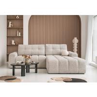 Ecksofa Lulu Taupe S: 268x184cm - Taupe/Schwarz, Design, Textil (268/184cm) - MID.YOU