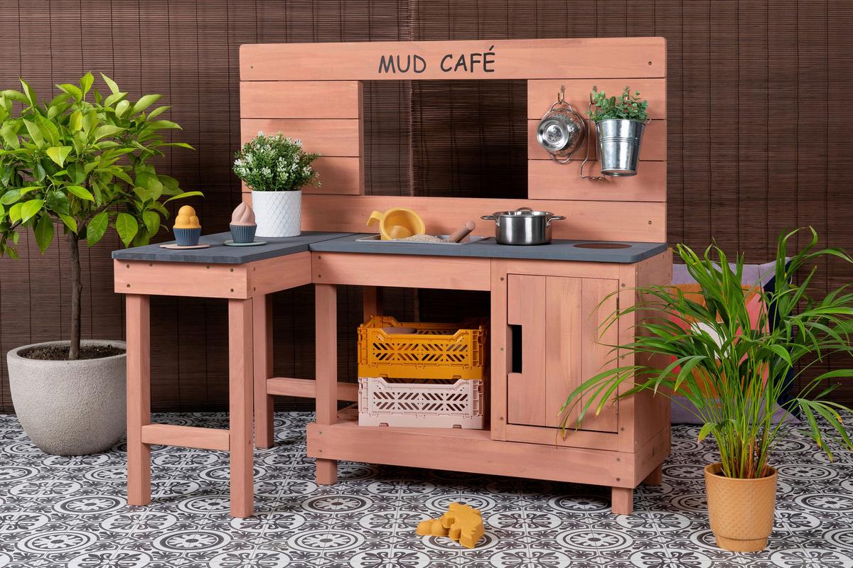 Matschküche Coffee Corner Holz, LxBxH: 100x60x95 cm - Altrosa, Basics, Holz (100/60/95cm) - MUDDY BUDDY