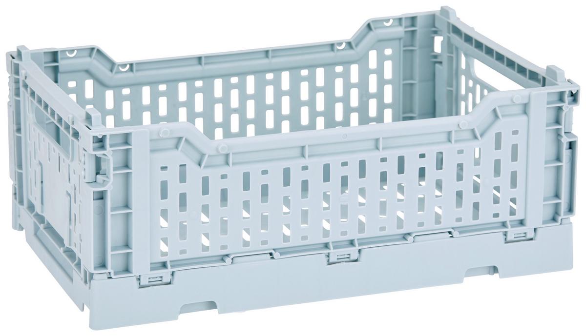 Faltbox Chaline Kunststoff 27x17x10,5 Cm - Blau/Weiß, Basics, Kunststoff (27/10,5/17cm) - Homezone
