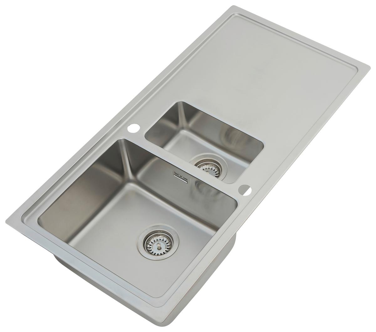 Spüle Respekta Ohio Kunststein Bxt: 66x50 Cm - Edelstahlfarben, Trend, Metall (100/20,3/50cm) - Respekta