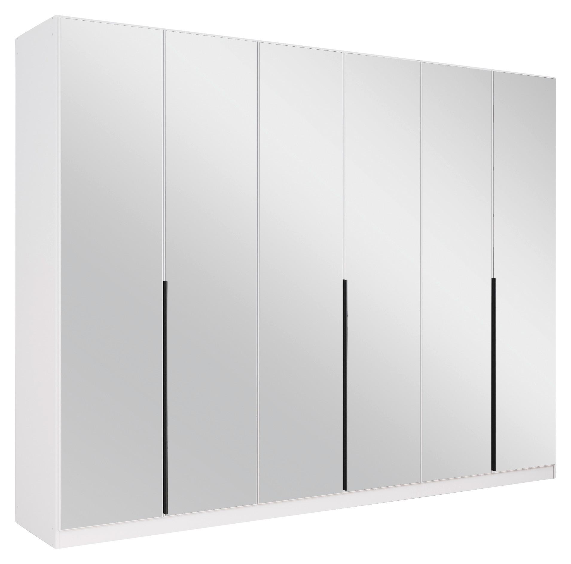 Drehtürenschrank 271 Cm Skyla Weiß/glas - Weiß, MODERN, Holzwerkstoff (271/210/54cm) - Rauch Möbel
