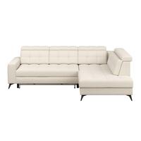 Ecksofa Barletta New Velours Beige, 289x228cm - Beige/Schwarz, ROMANTIK / LANDHAUS, Textil (289/228cm) - Luca Bessoni