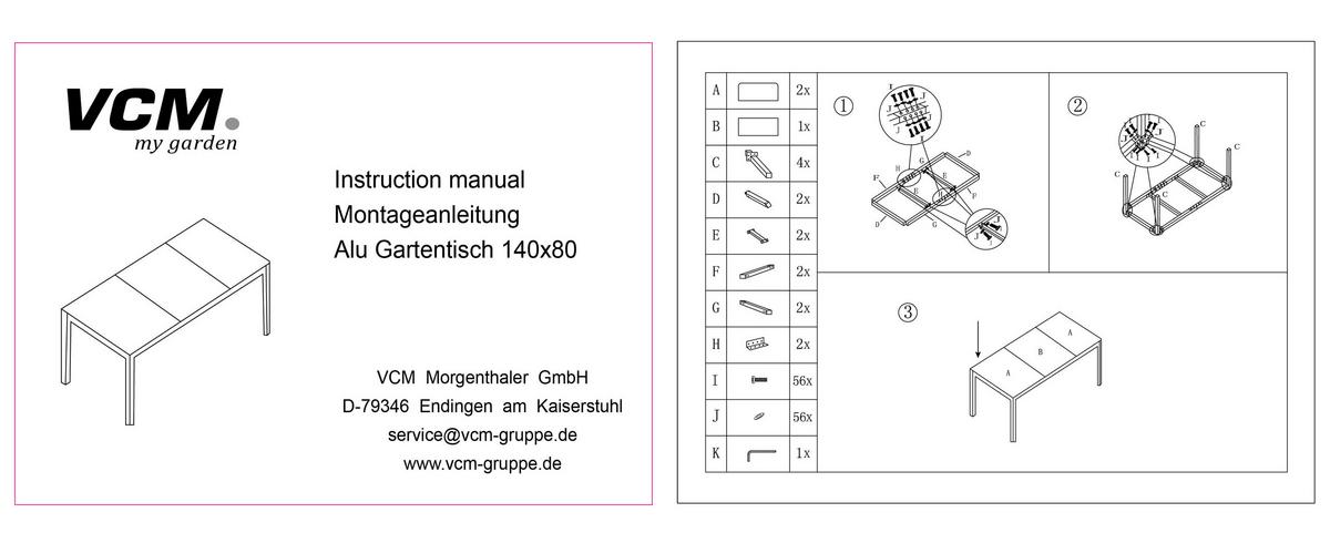 Záhradná zostava, 5-dielna, stôl 140x80 - čierna/antracitová, Basics, kov/textil - Gardenson