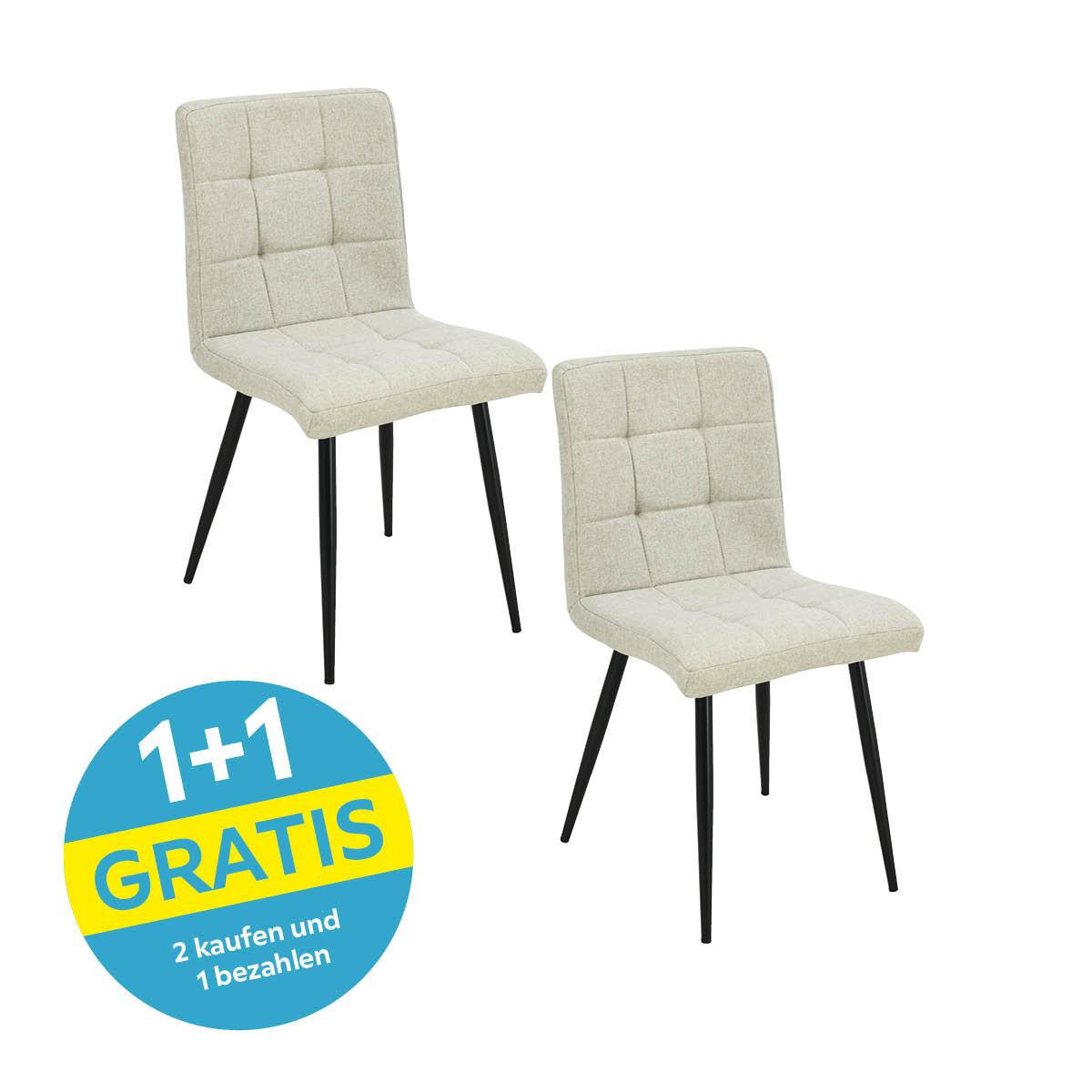 Polsterstuhl Matteo Taupe Leinenoptik - Taupe/Schwarz, MODERN, Holz/Textil (43/83/55cm) - Ondega