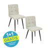 Polsterstuhl Matteo Taupe Leinenoptik - Taupe/Schwarz, MODERN, Holz/Textil (43/83/55cm) - Ondega