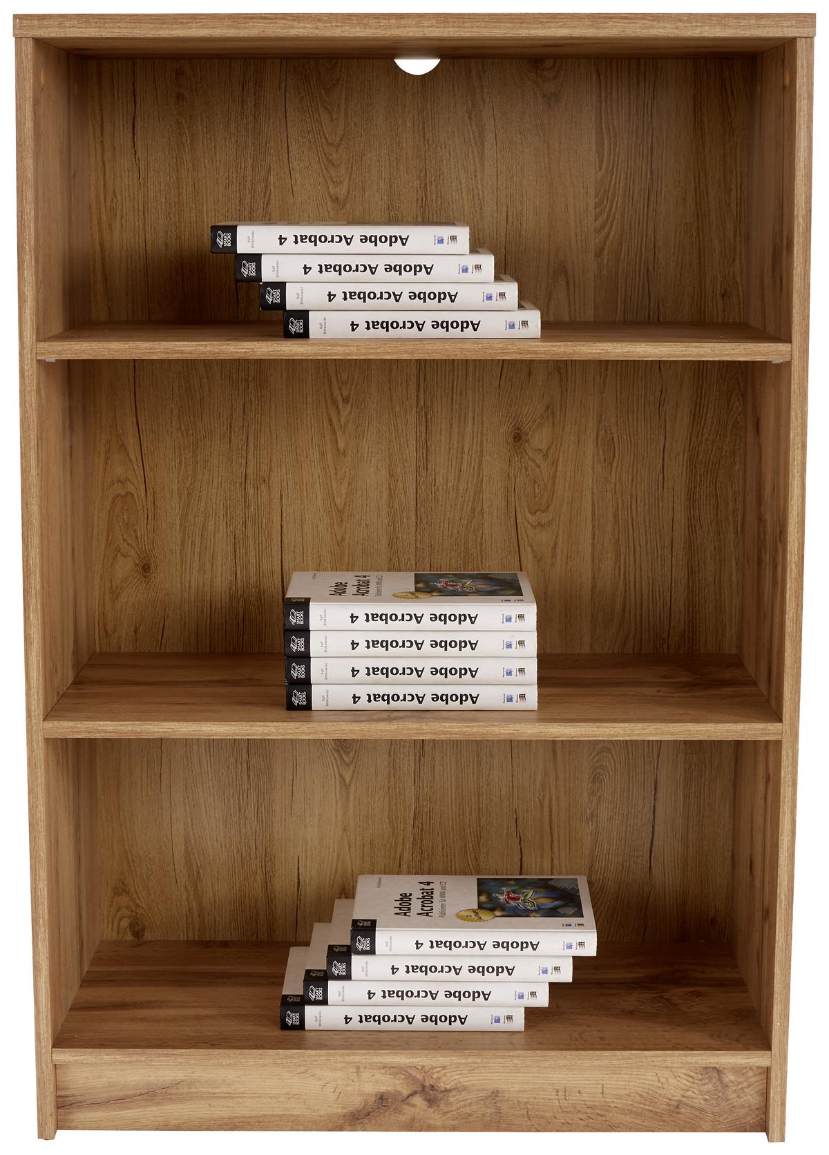 Regal 4-You New B 74 cm, Eiche Dekor - Eichefarben/Schwarz, MODERN, Holzwerkstoff (74/111,5/34,6cm)