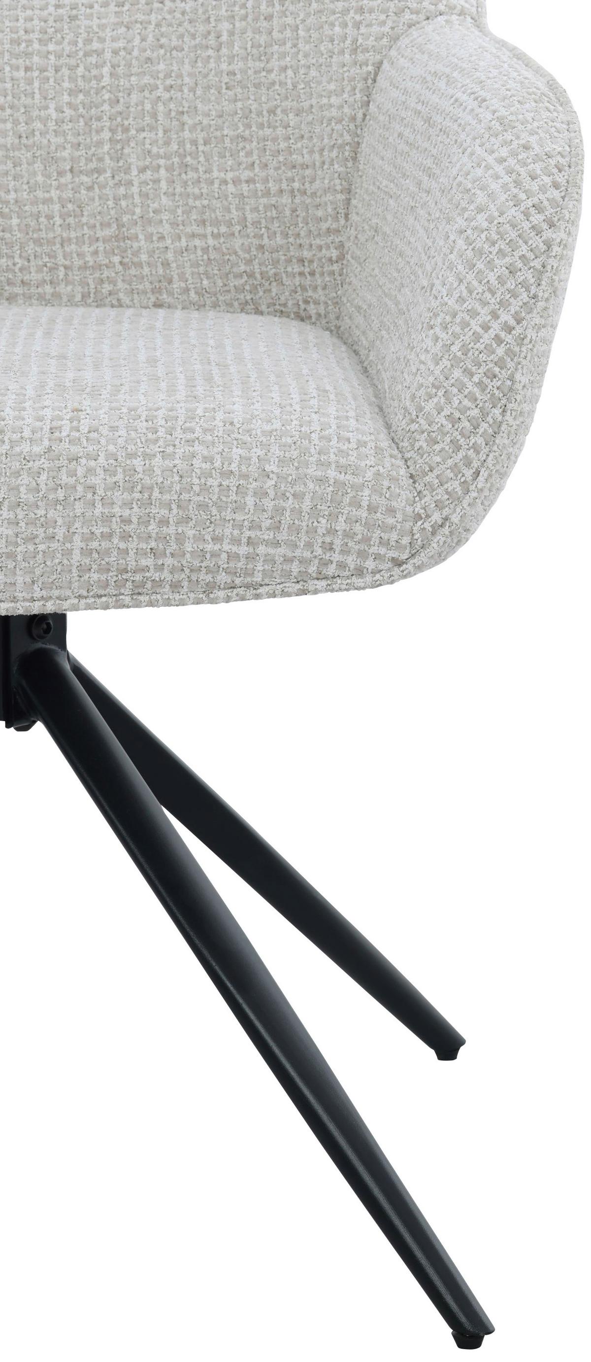 Armlehnstuhl Vittoria Schwarz/Beige B: 60 cm - Beige/Schwarz, MODERN, Textil/Metall (60/85/62cm) - Livetastic