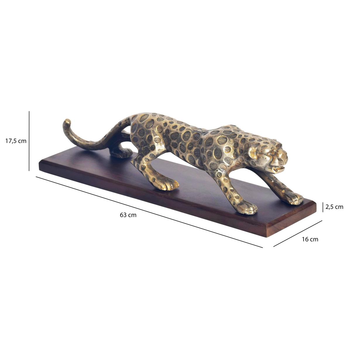 Dekotier Panther Goldfarben B: 63 cm - Goldfarben, Design, Metall (63/17,5/16cm) - Livetastic
