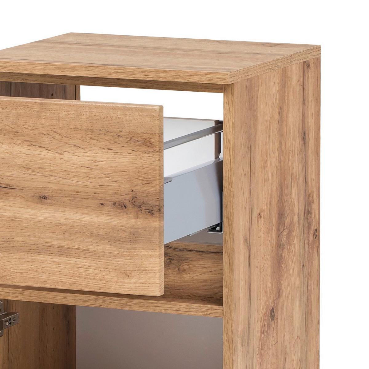 Badezimmer Unterschrank Kopenhagen BxH 40x79 cm - Eichefarben/Silberfarben, KONVENTIONELL, Holzwerkstoff (40/79/35cm) - Held