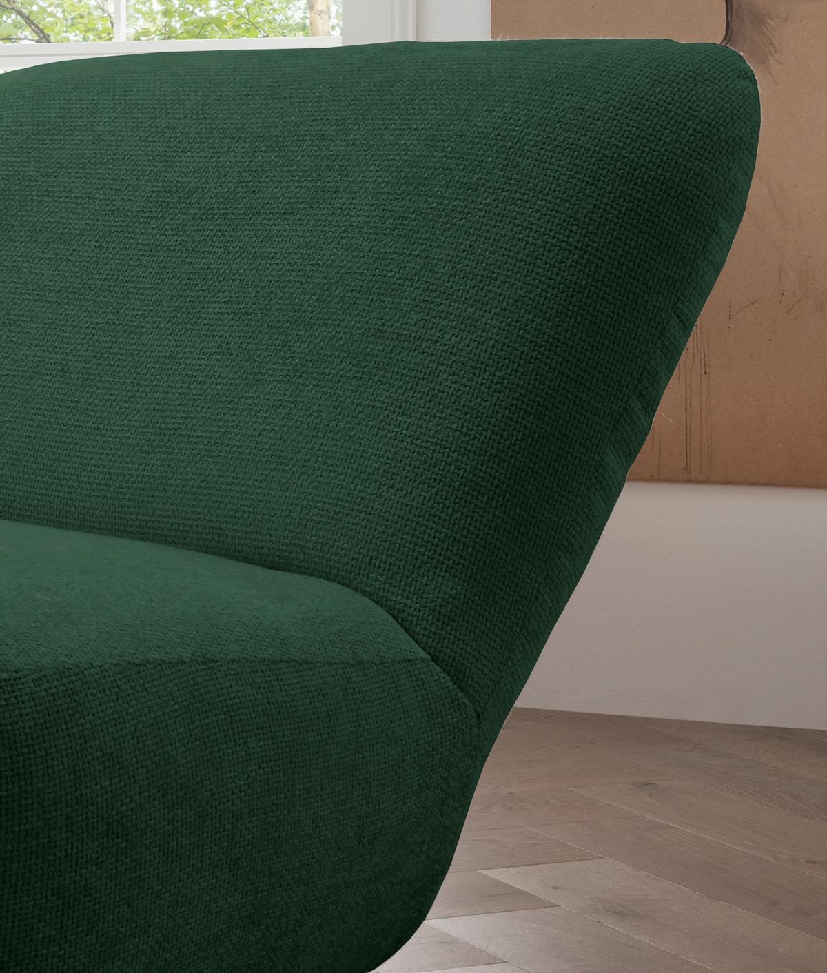 Xxl-sessel Cremallo Dunkelgrün Wippfunktion, Drehbar, B: 95cm - Dunkelgrün/Schwarz, Trend, Textil (95/77/94cm) - Livetastic