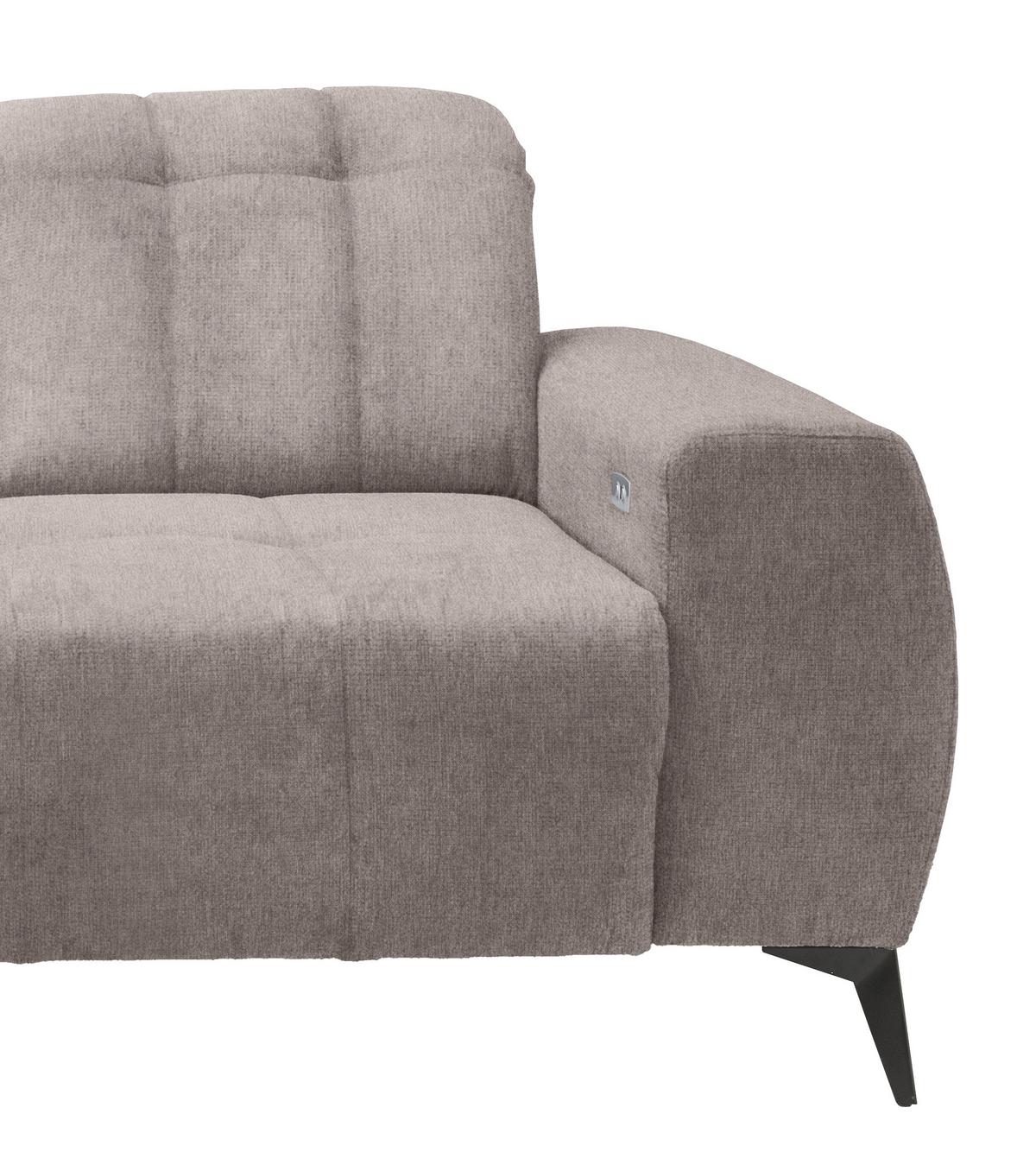 Ecksofa Mit Usb Anschluss Sano, Taupe, S: 200x261 Cm - Taupe/Schwarz, MODERN, Textil (200/261cm) - Livetastic