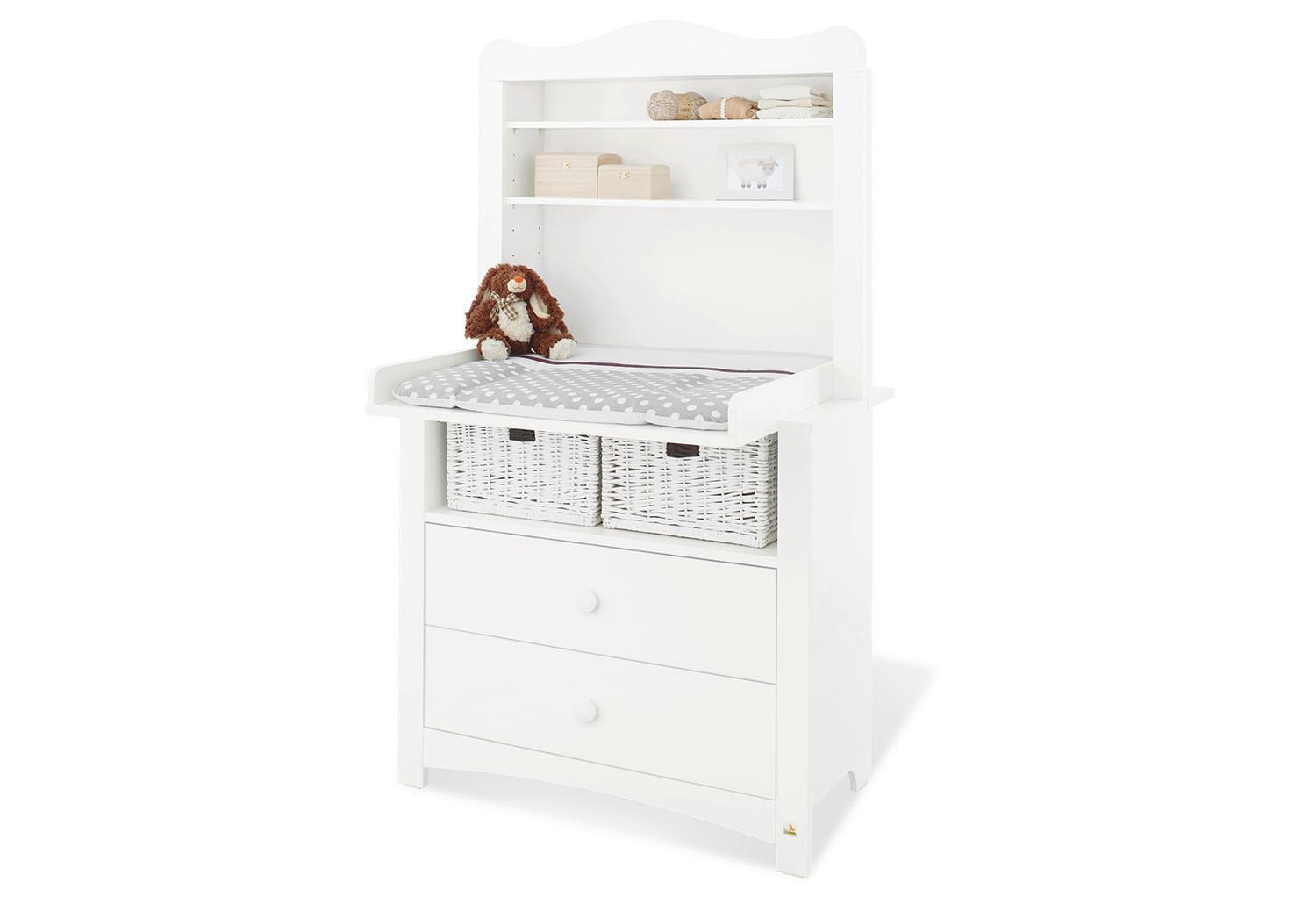 WICKELKOMMODE 130023BR FLORENTINA - Weiß, Trend, Holz (103/180/57-77cm) - Pinolino