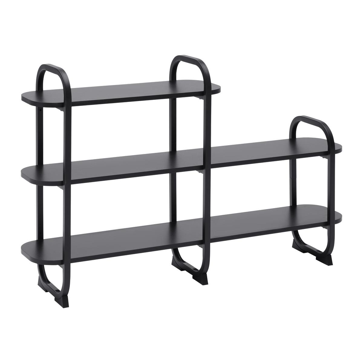 REGÁL BEND -EXKLUSIV- - čierna, Modern, kov/kompozitné drevo (115/72/27cm) - Mömax