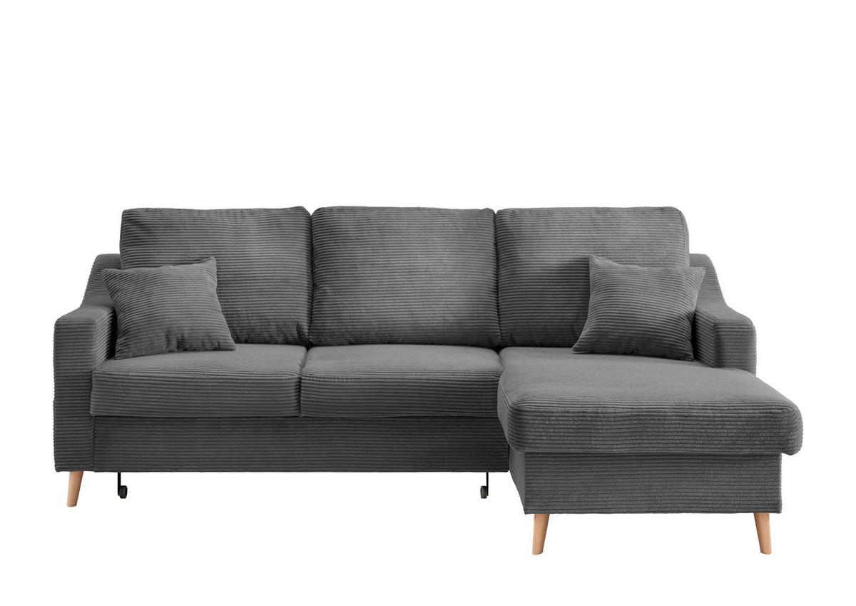 Ecksofa Valentina - Naturfarben/Grau, Design, Textil (228/150cm) - P & B