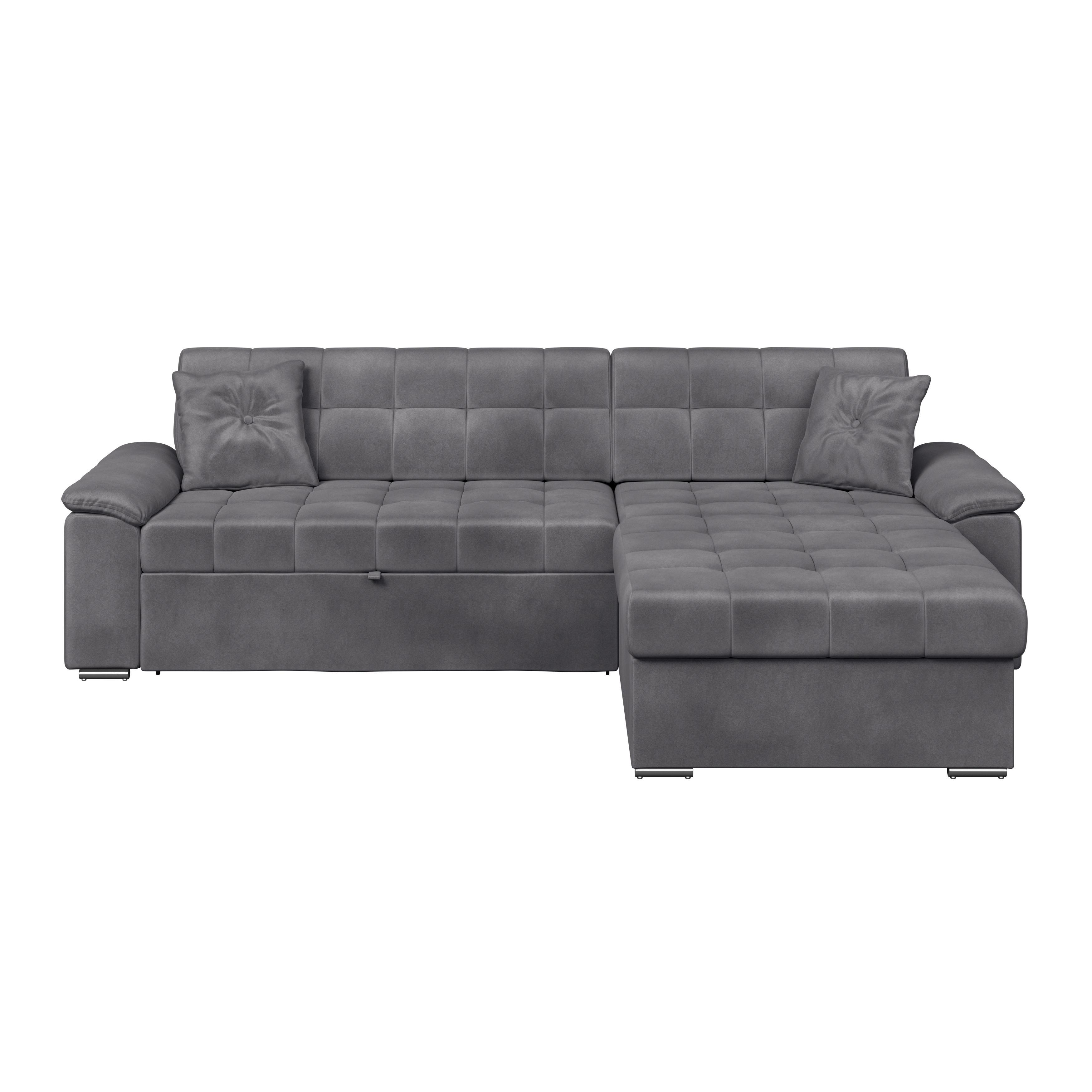 Ecksofa Bali grau, 257x167 cm - Grau, Trend, Textil (257/167cm) - Livetastic