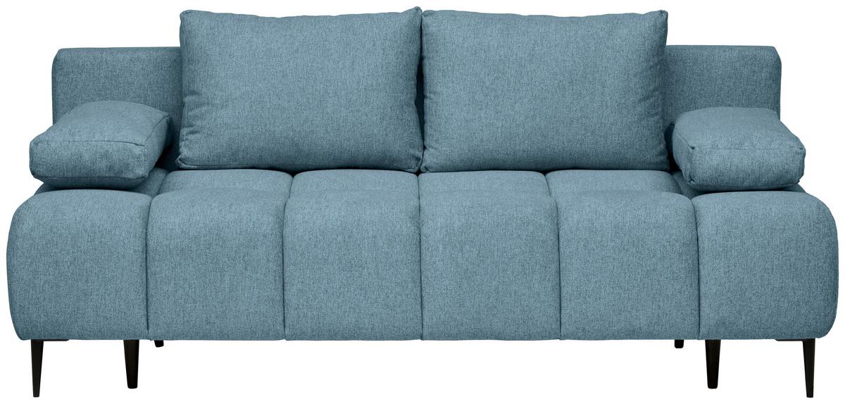Schlafsofa Bobbio Blau B: 204cm - Blau/Schwarz, MODERN, Textil (204/90/95cm) - MID.YOU