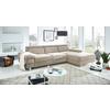 Ecksofa Elvis, Greige S: 259x182 Cm - Greige/Silberfarben, KONVENTIONELL, Textil (259/182cm) - Trendmanufaktur