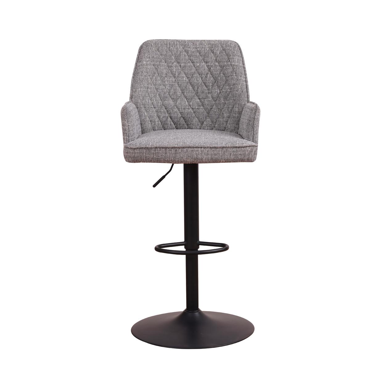 Barhocker-Set Donny Hellgrau B: 54 cm - Hellgrau/Schwarz, MODERN, Textil/Metall (54/100/58cm) - MID.YOU