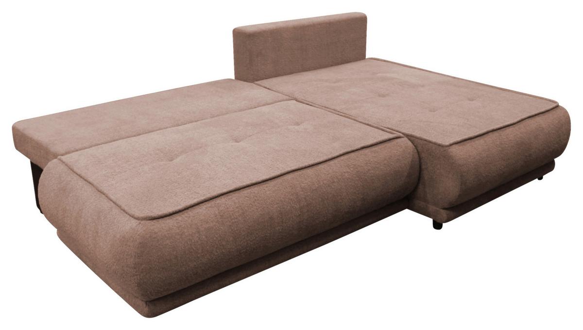 Ecksofa Paros Braun 277x179 Cm - Schwarz/Braun, Design, Textil (277/179cm) - MID.YOU