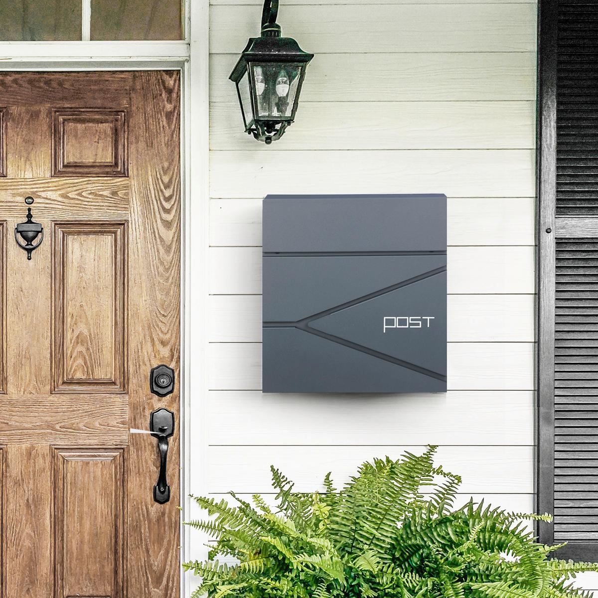 Briefkasten Grau B: 37 Cm - Grau, Basics, Metall (37/37/10,5cm)