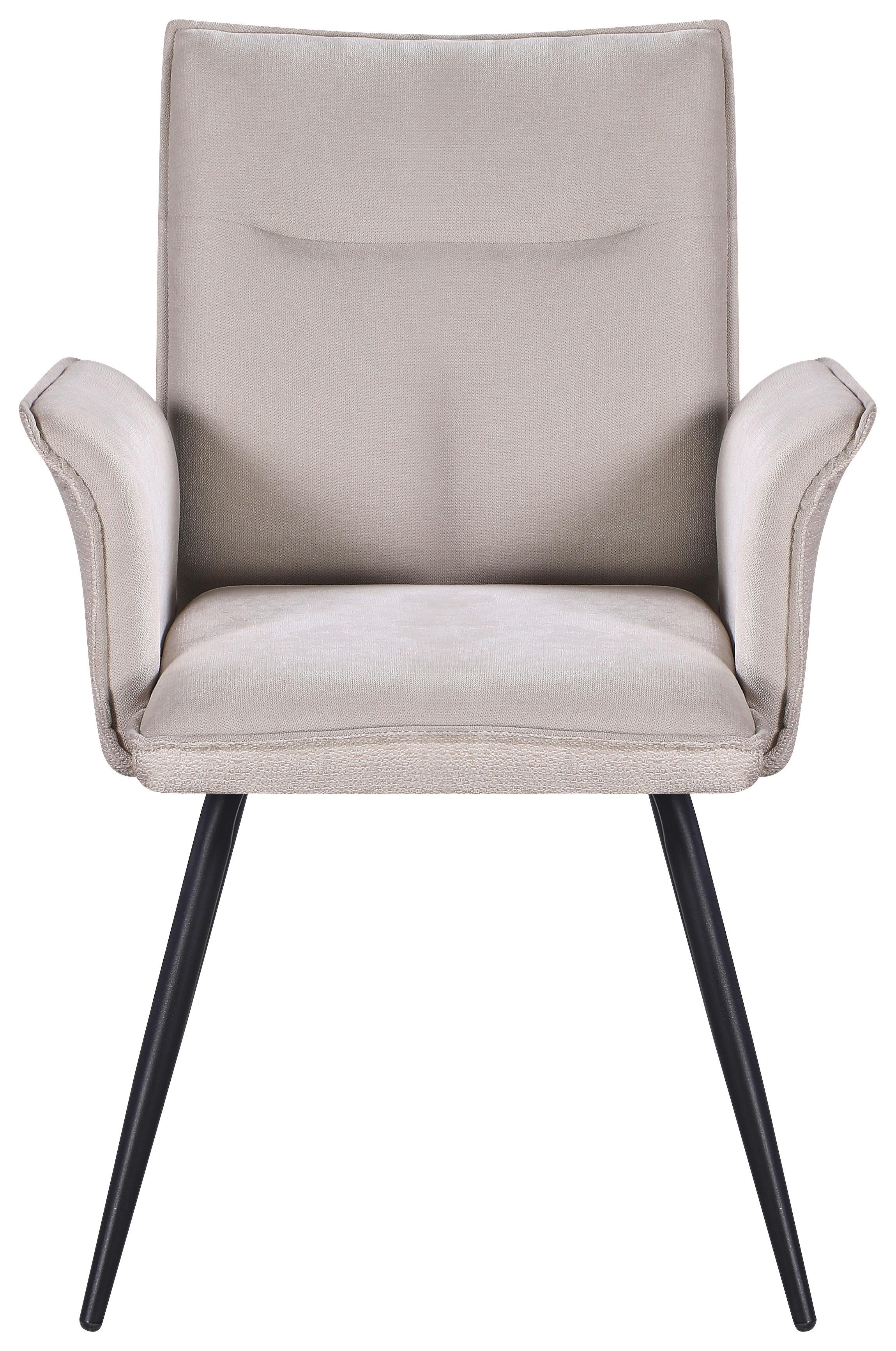 ŽIDLE S PODRUČKAMI NOVA - černá/béžová, Moderní, kov/textil (63/88/63cm) - Premium Living
