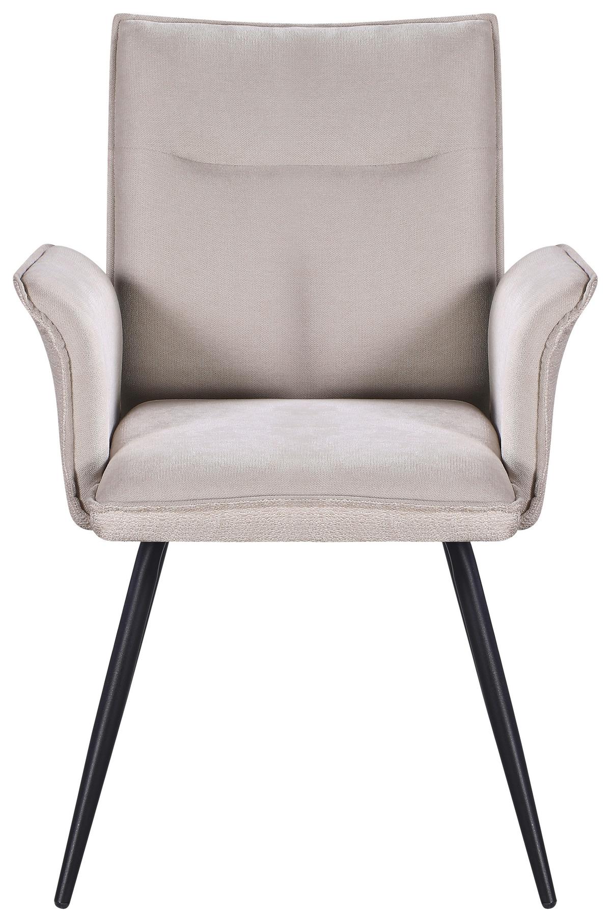ŽIDLE S PODRUČKAMI NOVA - černá/béžová, Moderní, kov/textil (63/88/63cm) - Premium Living