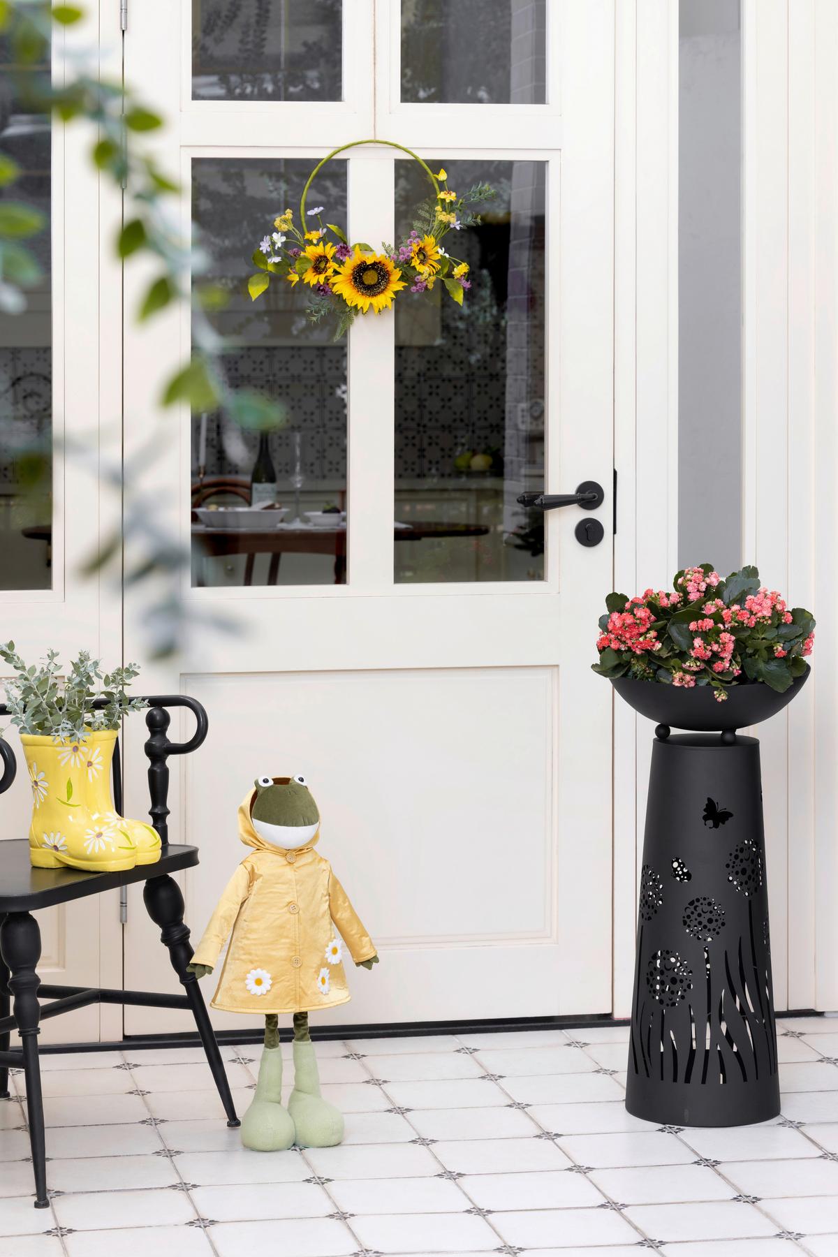 Dekofrosch Mara - Gelb/Grün, KONVENTIONELL, Naturmaterialien/Kunststoff (19/10/40-56cm) - Luca Bessoni