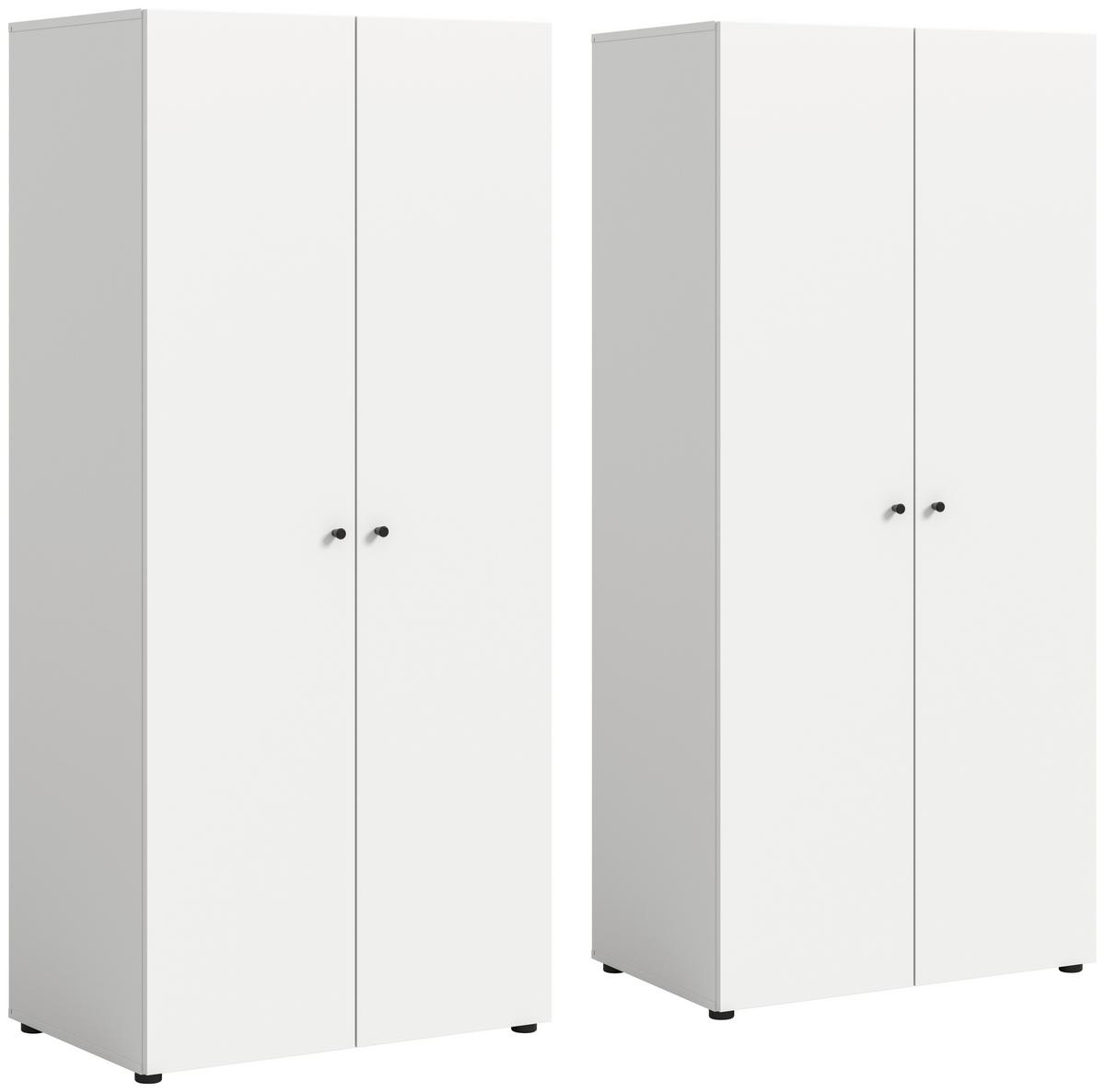 Drehtürenschrank Darwin, Weiß B: 160 Cm - Weiß, MODERN, Holzwerkstoff (160/176/51cm) - MID.YOU