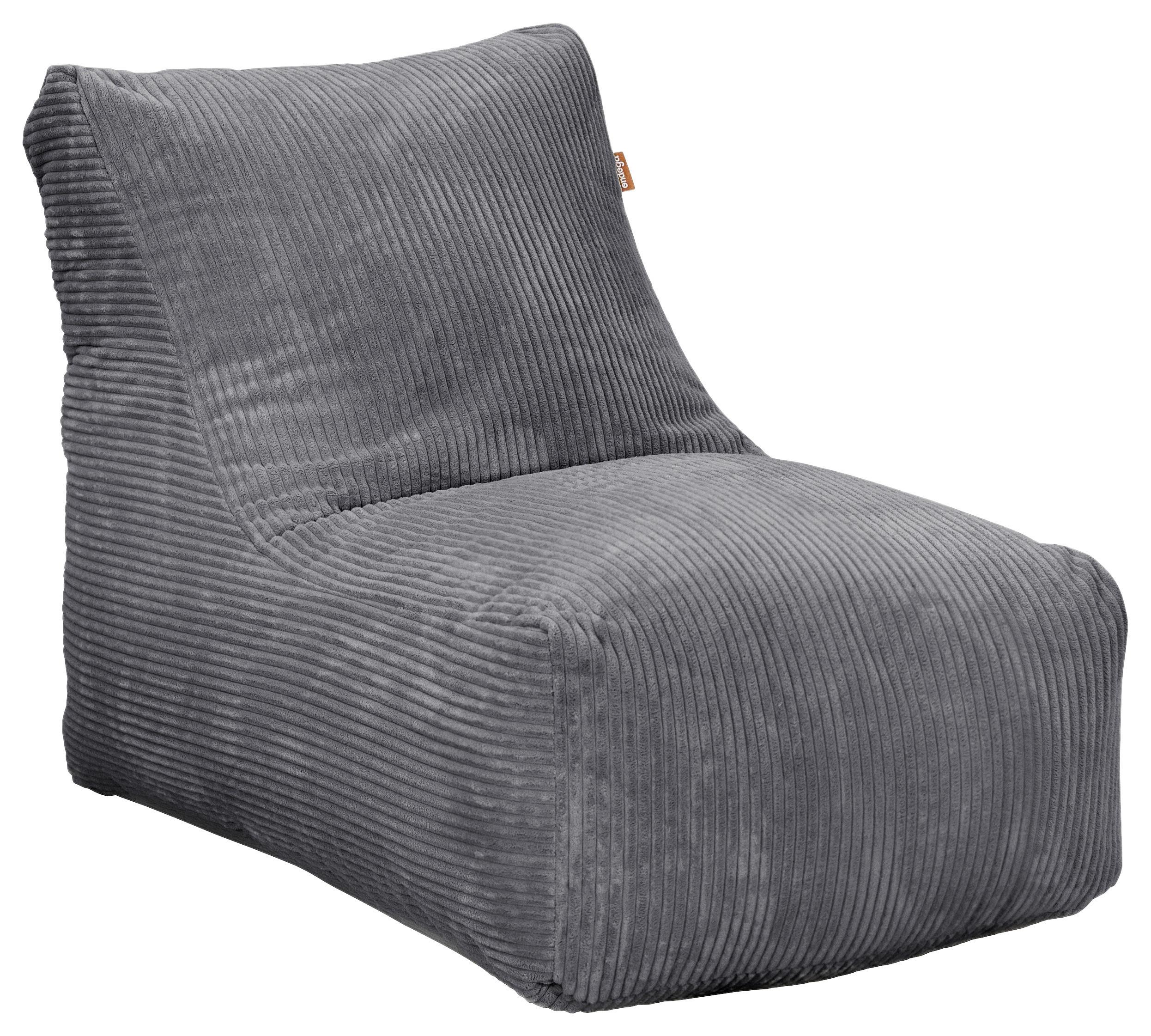 Sitzsack Luno Cord grau, Indoor, B: 70cm - Grau, Basics, Textil (70/70/100cm)