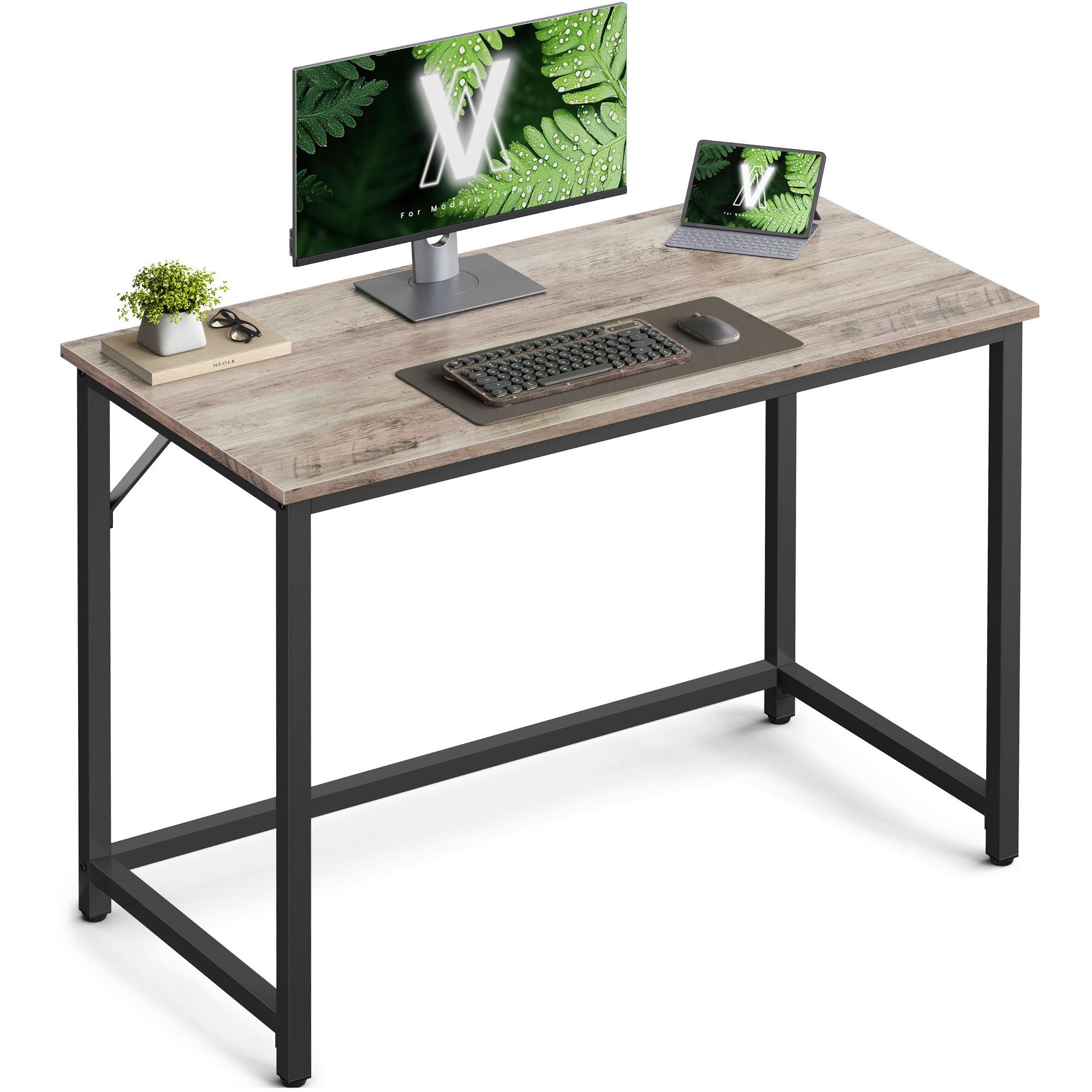 SCHREIBTISCH COMPUTER DESK - Schwarz/Grau, MODERN, Holzwerkstoff/Metall (100/50/75,5cm) - MID.YOU
