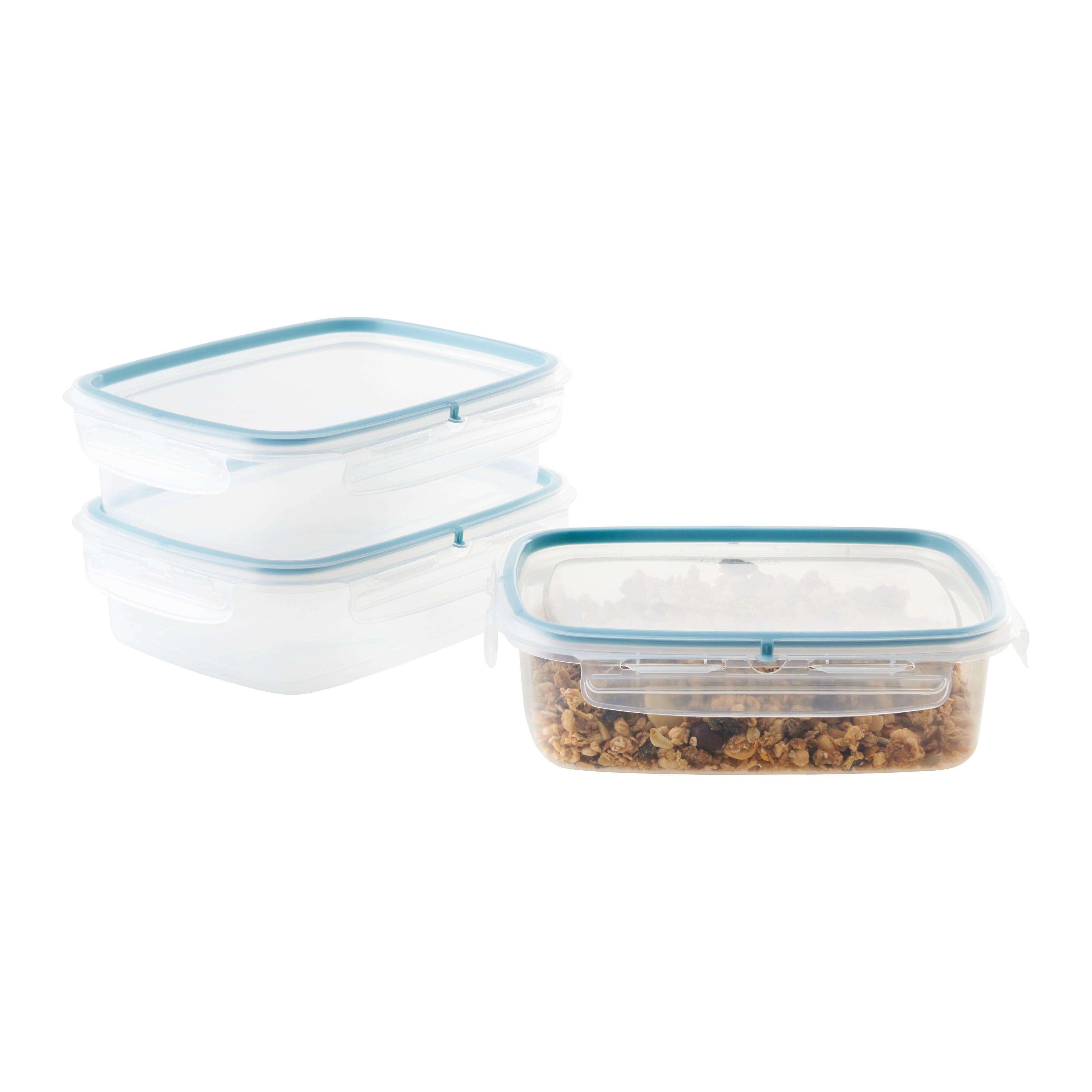 Sada dóz na potraviny objem 1,2L - priehľadné/pastelová modrá, Konventionell, plast (22,5/17,7/11cm) - Mömax