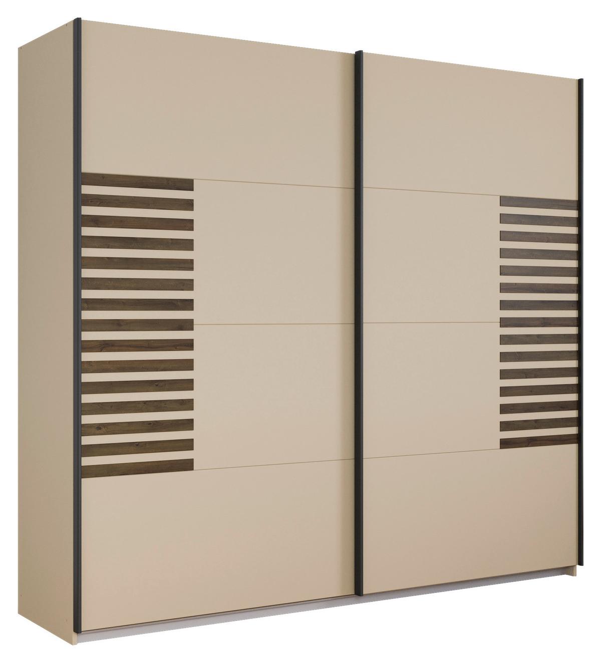 Schwebetürenschrank Barea Champanger Eiche Dekor - Eiche dunkel/Champagner, MODERN, Holzwerkstoff (226/210/62cm) - Rauch Möbel