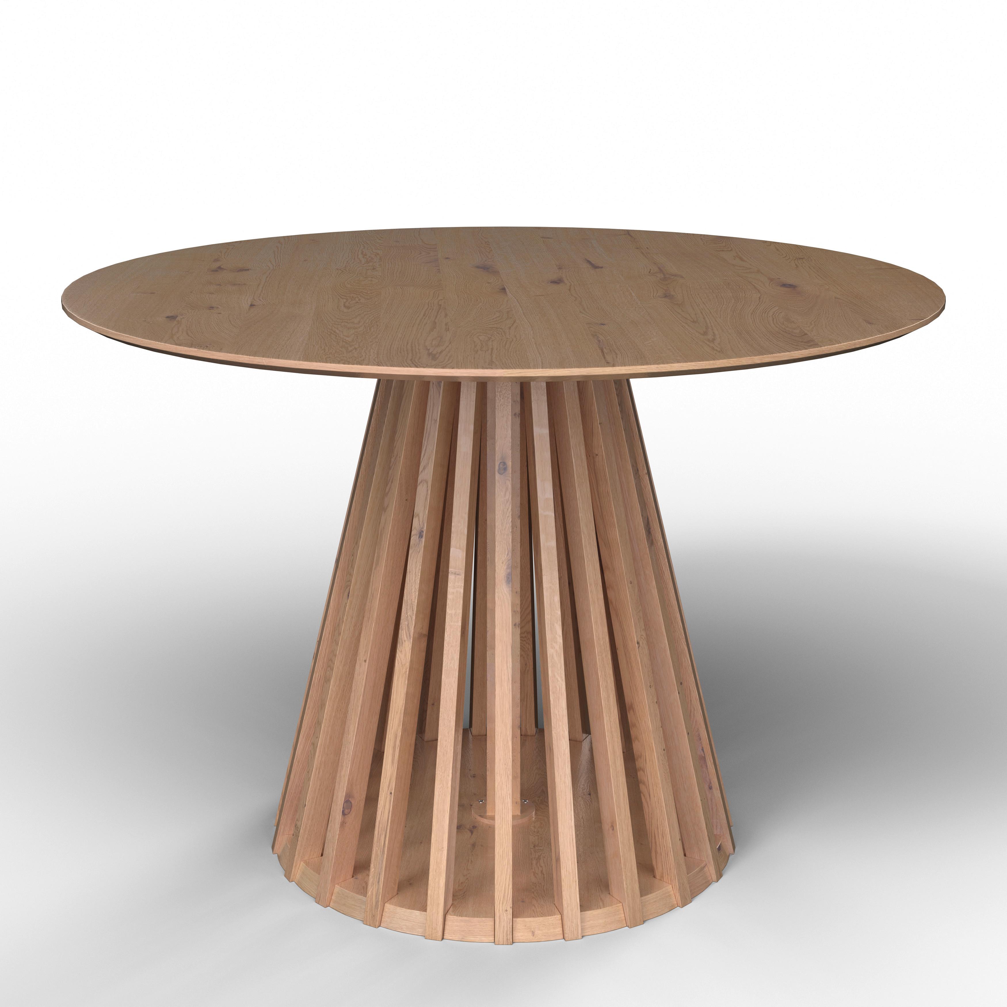 Jedálenský stôl dyha /masív ENNO 120 - farba duba, Modern, drevo/kompozitné drevo (120/120/75cm) - Bessagi Home
