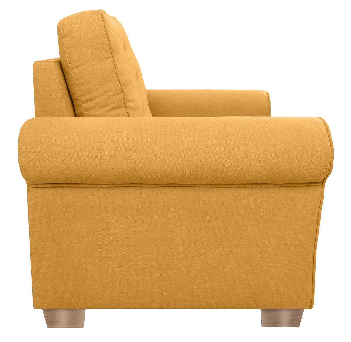 Sessel Arles, Gelb 40 B: 93 Cm - Gelb/Buchefarben, Design, Textil (93/89/82cm) - MID.YOU