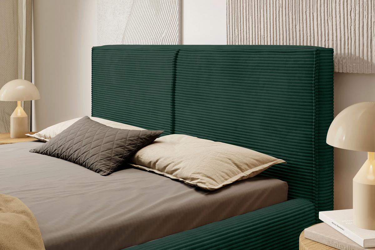 Polsterbett Mit Bettkasten Inez Dunkelgrün 180x200 Cm - Dunkelgrün/Schwarz, MODERN, Holz/Holzwerkstoff (180/200cm) - MID.YOU